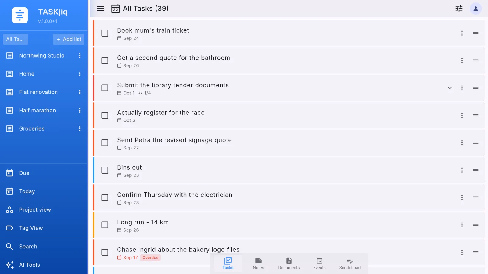 TASKjiq: The same task list on a Mac